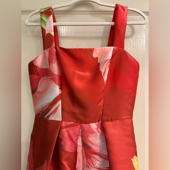 Kay Unger New York Floral-Print Sleeveless Mikado Cocktail Dress w/ Pockets 6 - Picture 13 of 17